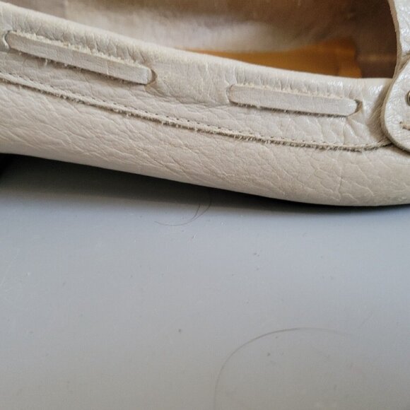 Talbots Beige Leather Moccasin Loafer Flat Ribbon Bow and Trim Wm Size 7.5 B - Picture 4 of 7